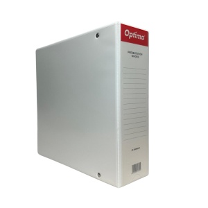 Caiet mecanic cu buzunar Optima A4 4 inele 65mm cotor 90mm PP – soluție ideală pentru organizarea documentelor de mari dimensiuni.