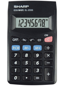 Calculator de buzunar, 8 digits, 103 x 60 x 8 mm, SHARP EL-233SBBK, negru
