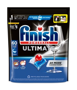 Capsule pentru masina de spălat vase Finish Ultimate All in 1, parfum de lămâie, 60 buc