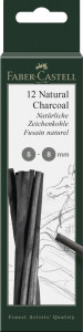 Cărbune natural Faber-Castell Pitt Monochrome 5-8 Mm, 12 buc