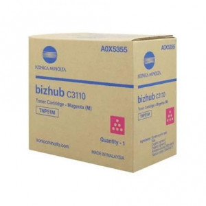 Cartuș toner Minolta Bizhub C 3110 TNP51 TNP51M A0X5355 1 cartridge, yield approx. 5.000 / 5% Magenta Original