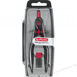 Compas My.Pen cu sistem setare rapida negru/gri Herlitz