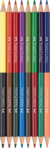Creioane colorate bicolore Faber-castell, 8 buc x 22