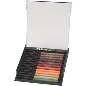 Cutie 12 markere Faber-Castell Pitt Artist Pen, nuanțe Earth