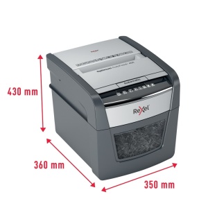 Distrugator documente automat Rexel Optimum 45X, P4, cross-cut (confeti), 45 coli, cos 20l, negru-g6