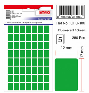 Etichete autoadezive color Tanex, 12 x 17 mm, 280 buc/set3