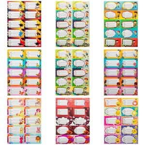 Etichete școlare cu desene, 20 coli/set