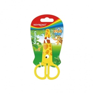 Foarfecă Keyroad Kids Pro, 13.0cm, plastic, preșcolari, girafă, blister3