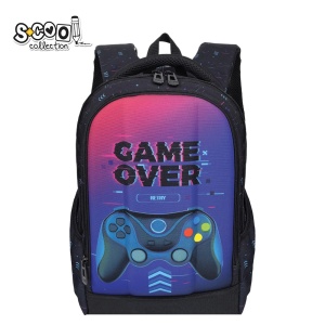 Ghiozdan ergonomic GAME OVER - S-COOL, 40x29x14 cm