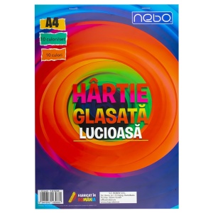 Hârtie glasată lucioasă Nebo, A4, 10 coli/set3