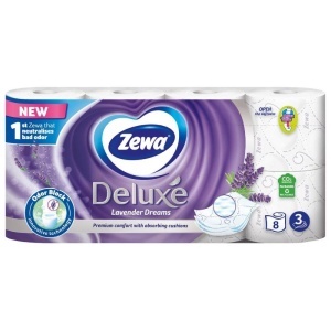 Hârtie igienică, 8 role, 3 straturi, Zewa Lavandă