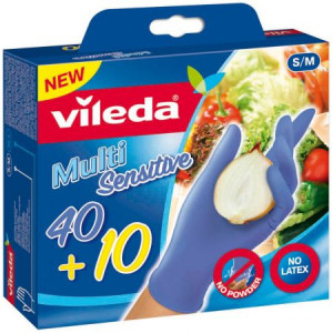 Manusi unica folosinta Vileda Multi Sensitive, S/M, M/L, 40+10 buc