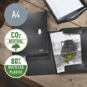 Mapă plastic cu clip Leitz Recycle, A4, CO₂ neutru, 150 coli, certificare Blue Angel4