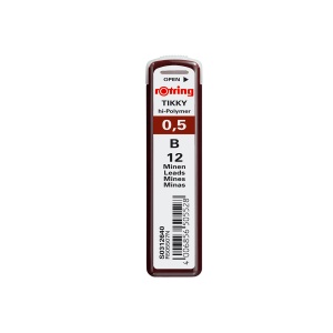 Mine creion mecanic Rotring Tikky, 0.5mm, B, set 12 buc