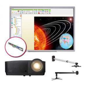 Pachet interactiv IQboard Expert ST 94" Visionary Minds cu pentray interactiv, incinte acustice integrate si adaptor wireless USB