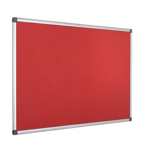 Panou textil, ramă aluminiu, 90x120 cm, roșu, Bi-Office