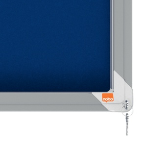 Panou textil, ramă aluminiu, interior, 8xA4, geam glisant si cheie, NOBO Premium Plus - Img 5