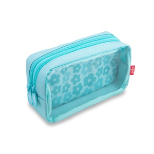 Penar cu fermoar ZIPIT Half & Half 2 compartimente - Mint Flowers