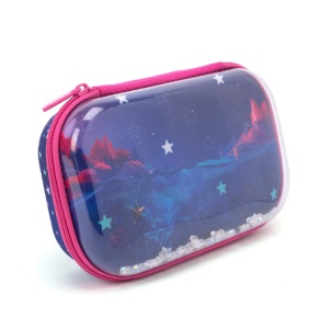Penar cu fermoar ZIPIT Playful Clear Top Box - Pink Stars4