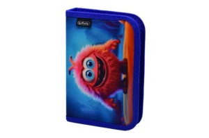 Penar neechipat Herlitz, cu o clapa, dimensiune 13,5 x 19,5 x 3 cm, motiv Pink monster