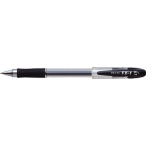 Pix cu gel Penac FX-1, rubber grip, 0.7mm, con metalic, corp transparent2