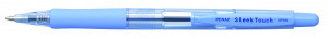 Pix cu mecanism Penac Sleek Touch rubber grip, 1.0mm, accesorii albastru pastel, scriere albastru