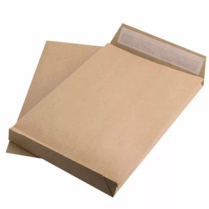 Plic ambalare colete cu bandă adezivă, maro, 354g, B4 (250x353+65mm)