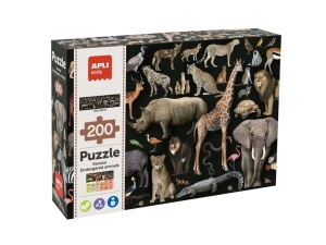 Puzzle Animale în pericol – Savana, 200 piese