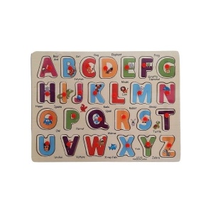 Puzzle lemn educativ Colorarte - Învață literele cu animale, 26 piese, 3+ ani