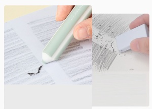 Radiere triunghiulare Nusign Deli, pencil shape, set 5 bucăți6