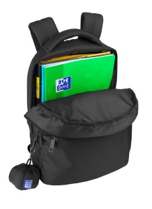 Rucsac Oxford B-Ready, 2 compartimente, 30 x 42 x 15 cm, capacitate 28 l, compartiment laptop, buzunar ascuns cu fermoar dublu pentru dreptaci / stangaci, buzunare / separatoare interioare, buzunare laterale, breloc chei, husa ploaie cu carabina de prinde