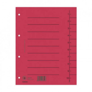 Separator carton manila DONAU 300 x 240 mm 250g/mp set 100 buc, cu index 1-10 și 4 perforații, ideal pentru organizare documente.