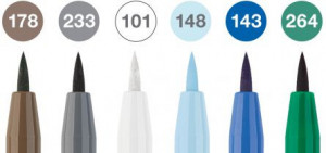 Set 6 markere Faber-castell Pitt artist pen, culori iarnă2
