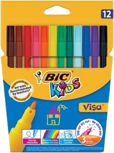 Set carioci BIC Visa, 12 culori
