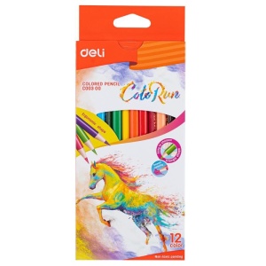 Set creioane colorate plastic Deli Colorun, 12 culori