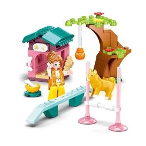 Set de construcție Sluban Girl's Dream, 91 piese, Teren dresaj căței2