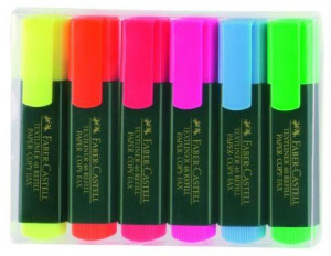 Set textmarkere Faber-Castell 1548, blister, 6 culori/set
