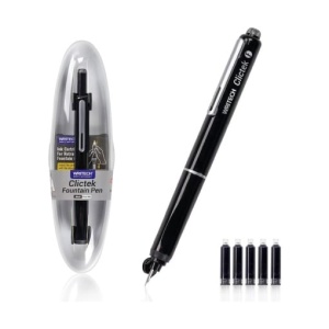 Stilou retractabil Writech + 5 patroane cu cerneală albastră4