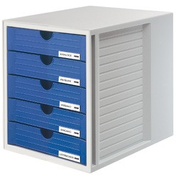 Suport documente plastic HAN cu 5 sertare A4, antistatic, picioare antiderapante.