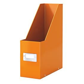Suport vertical carton laminat Leitz WOW Click & Store A4, pliabil, cu etichetă pentru indexare.