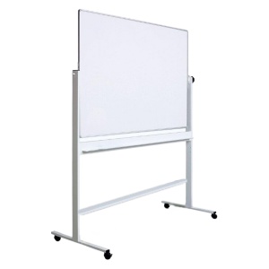 Tablă magnetică, 120 x 150 cm, dublă față, rotativă, pe stand mobil, profil aluminiu, Optima
