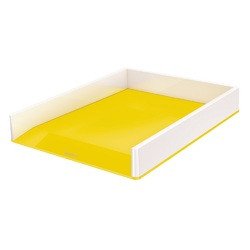 Tăviță documente Leitz WOW A4 PS culori duale, finisaj lucios, design modern.