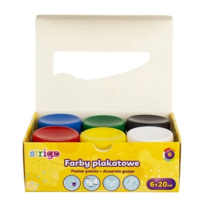 Acuarele guașe Strigo Pastel în borcănel, 6 culori x 20 ml2