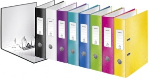 Biblioraft LEITZ 180 WOW, carton laminat, partial reciclat, FSC, A4, 80 mm