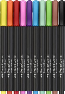 Brush pens, set 10 culori, Black edition, Faber-castell3
