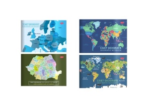 Caiet geografie Daco,, copertă plastic, 24 file