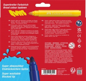 Carioca 12 culori Jumbo Superwashable Faber-Castell - Img 2