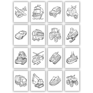 Carte de colorat NEBO, A4, 8 file, Vehicule2