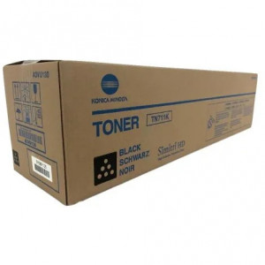 Cartuș toner Minolta Bizhub C 654, Bizhub C 654e, Bizhub Press C 754, Bizhub C 754e, Bizhub Pro C 754, Bizhub Pro C 754e TN711 TN711K, A3VU150 1 cartridge, 945g toner, approx. 47,2k / 5% Black Original