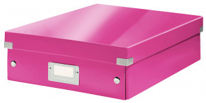 Cutie organizare Leitz Click & Store Medie, sistem de compartimentare, suport etichetă, design modern